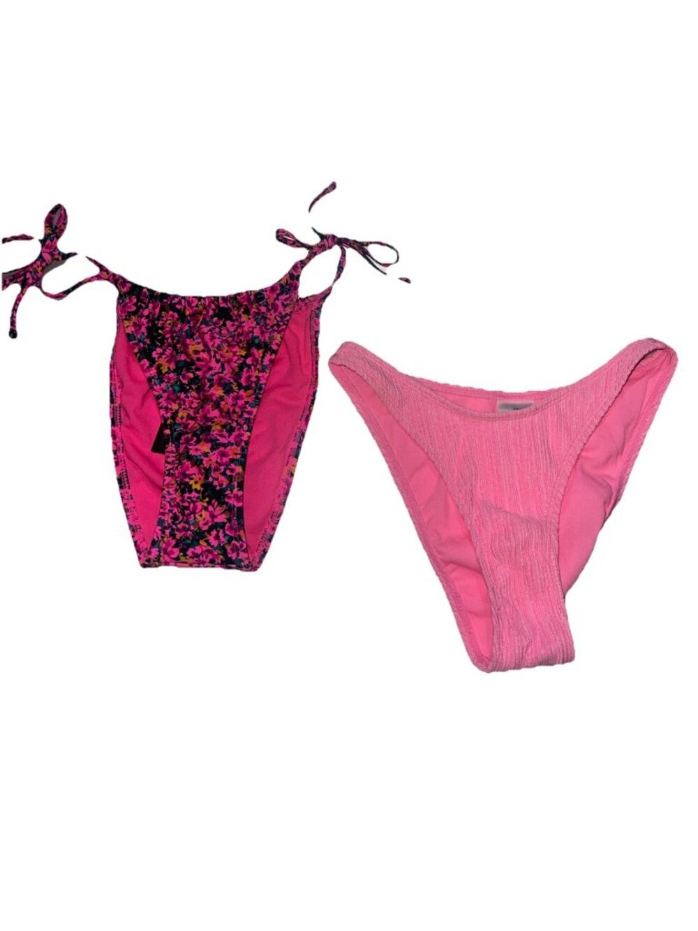 Wild Fable Bikini Bottoms Lot of 2 Womens XXS Tropical Floral Pink Swimwear